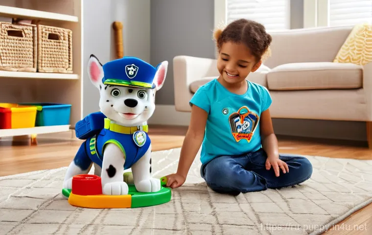 퍼피구조대 캐릭터별 장난감 리뷰 - **Dynamic Rescue Mission with Pups and Vehicles:**
    "A vibrant, action-packed animated scene feat...