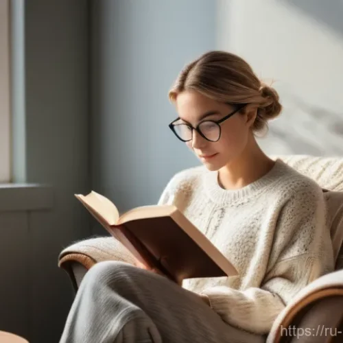 Home 31 퍼피구조대 글로벌 유통 현황 - A serene indoor scene featuring a young woman in her mid-20s, wearing comfortable, modest loungewear...