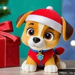 Home 20 퍼피구조대 한정판 장난감 - A highly detailed collectible toy puppy from the "Paw Patrol" limited edition series, wearing a soft...