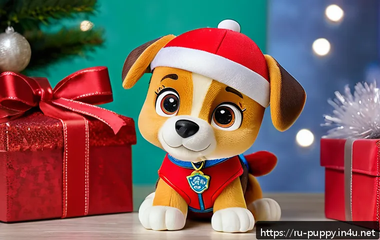 퍼피구조대 한정판 장난감 - A highly detailed collectible toy puppy from the "Paw Patrol" limited edition series, wearing a soft...