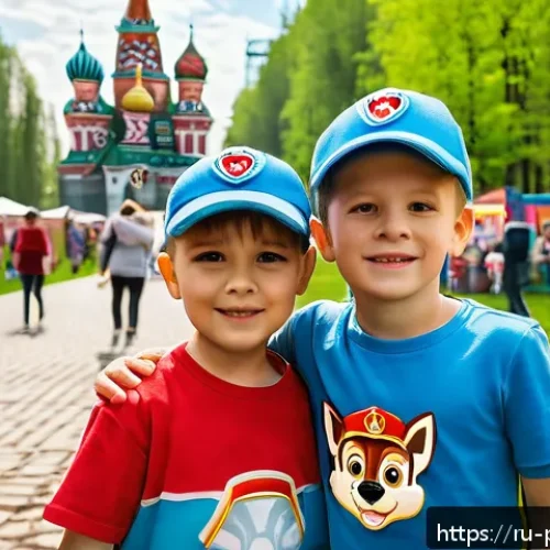 Home 17 퍼피구조대와 팬들과의 협업 - A vibrant fan art festival scene set in a modern Moscow park during spring, showcasing diverse Russi...