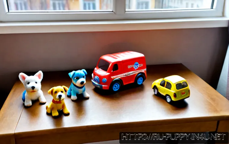 퍼피구조대와 관련된 신제품 정보 - Photorealistic product showcase of a new children’s rescue-puppy themed toy set, generic colorful pu...